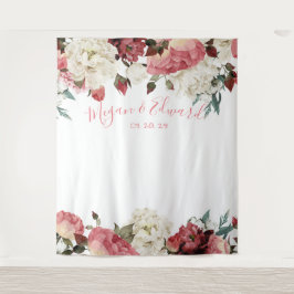 Blush Floral Weddenschap Achtergrond Ontvanger Dec Wandkleed