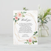 Blush Floral Weddenschap Plaats instelling Harteli Kaart (Staand voorkant)
