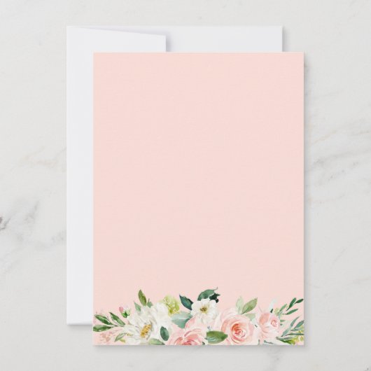 Blush Floral Weddenschap Plaats instelling Harteli Kaart (Achterkant)