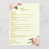 Blush Floral Wedding Dinner Menu (Voorkant)