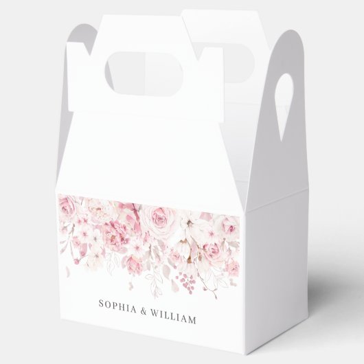 Blush Floral Wedding Favor Gift Bedankdoosjes (Geopend)