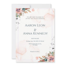 Blush Floral Wedding Invitation