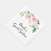 Blush Floral Wedding Paper Napkins Servet (Hoek)