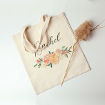 Blush Floral Wedding Party - Gepersonaliseerd Tote Bag<br><div class="desc">Personaliseer je voor jezelf of een vriend als bruidsmeisje of dienstmeisje op erewoord.</div>