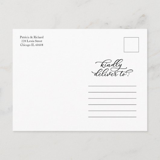 Blush Floral Wedding Postponement Update Briefkaart (Achterkant)