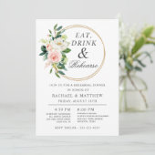 Blush Floral Wedding Rehearsal Dinner Kaart (Staand voorkant)