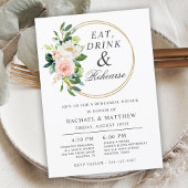 Blush Floral Wedding Rehearsal Dinner Kaart