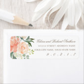 Blush Floral Wedding Return-adres Etiket (Insitu)