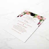 Blush Floral Wedding Roos Gold Foil Uitnodiging (Gedraaid)