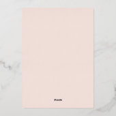 Blush Floral Wedding Roos Gold Folie Uitnodiging (Achterkant)