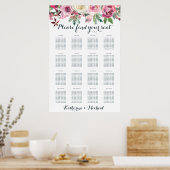 Blush Floral Wedding Seating Chart Poster (Keuken)