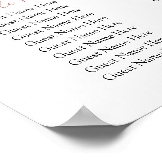 Blush Floral Wedding Seating Chart Poster (Hoek)