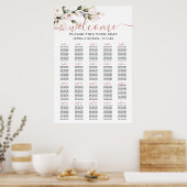 Blush Floral Wedding Seating Chart Poster (Keuken)