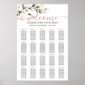 Blush Floral Wedding Seating Chart Poster (Voorkant)