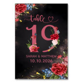 Blush Floral Wedding Table Number 19 Card Kaart (Achterkant)