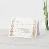 Blush Floral Wedding Thank You Kaart (Voorkant)