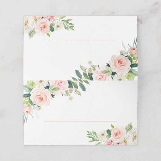 Blush Floral Wedloop Table Place Cards Plaatskaartje (Buitenkant ongevouwen)