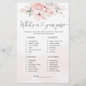 Blush floral what is in your purse game (Voorkant)