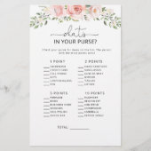 Blush floral what is in your purse game (Voorkant)