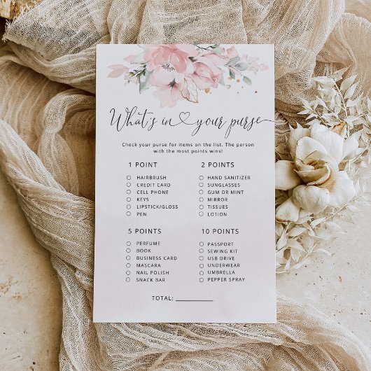 Blush floral what is in your purse game