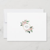 Blush Floral White Flat Save the Date Kaart (Achterkant)