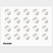 Blush Floral White Monogram Wedding Sticker (Vel)