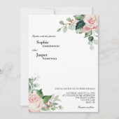 Blush Floral White Photo Weddenschap Kaart (Voorkant)