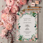 Blush Floral White Simple Niets Fancy Weddenschap Kaart<br><div class="desc">Deze blote witte, eenvoudige, fancy huwelijksuitnodiging is voorzien van prachtige, chic-neutrale achtergronden van zwart of wit met eenvoudige moderne typografie en elegante kalligrafie om een gesofisticeerde toon aan te geven voor elke soort gebeurtenis. Elk product is voorzien van prachtige blush roze rozen en perzik en ivoor hydrangeas, die voorzien zijn...</div>