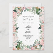 Blush Floral White Simple Niets Fancy Weddenschap Kaart (Voorkant)