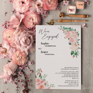 Blush Floral White We zijn betrokken Kaart