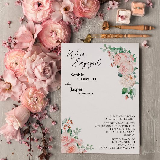 Blush Floral White We zijn betrokken Kaart