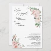 Blush Floral White We zijn betrokken Kaart (Voorkant)