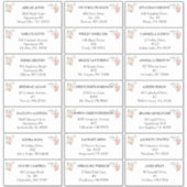 Blush Floral White Weddenschap adresetiketten Sticker (Voorkant)