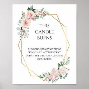 Blush Floral White Weddenschap Deze kaars brandt Poster