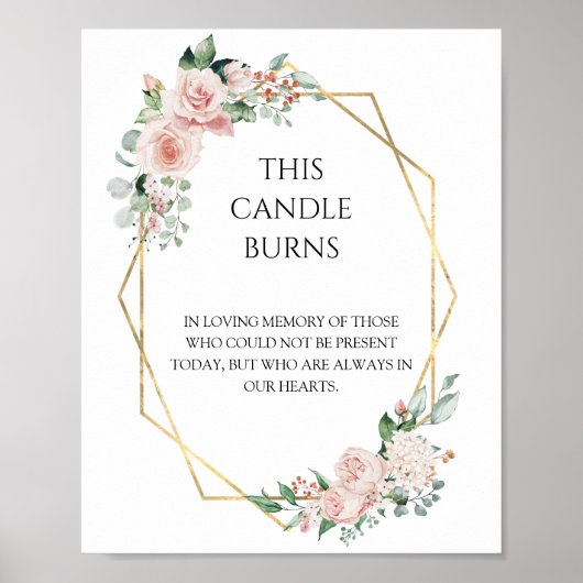 Blush Floral White Weddenschap Deze kaars brandt Poster (Voorkant)