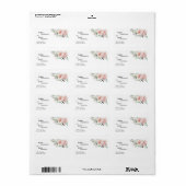 Blush Floral White Weddenschap Label (Full Sheet)