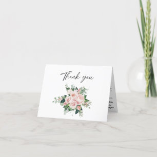 Blush Floral White Weddenschap voltooid Hartelijk  Bedankkaart
