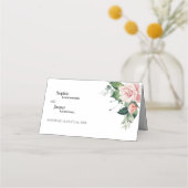 Blush Floral White Weddenschapskaart Plaatskaartje (Achterkant)