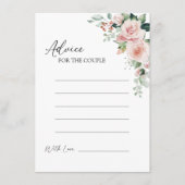 Blush Floral White Wedding Advice Kaart (Voorkant)