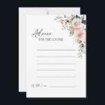 Blush Floral White Wedding Advice Kaart<br><div class="desc">Dit bloedige witte bruidsbruidstaartontwerp biedt een prachtige chic neutrale achtergrond van zwart of wit met eenvoudige moderne typografie en elegante kalligrafie om een gesofisticeerde toon te zetten voor elke stijl van gebeurtenissen. Elk product is voorzien van prachtige blush roze rozen en perzik en ivoor hydrangeas, die voorzien zijn van elush...</div>