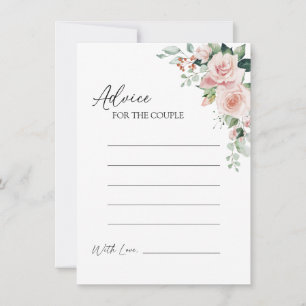 Blush Floral White Wedding Advice Kaart