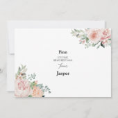 Blush Floral White Wedding Best Man proposal Kaart (Achterkant)