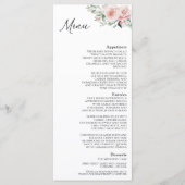 Blush Floral White Wedding Flat Menu (Voorkant)