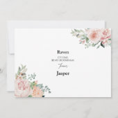 Blush Floral White Wedding Groomsman Voorstel Kaar Kaart (Achterkant)