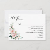 Blush Floral White Wedding Menu RSVP-kaart (Voorkant)