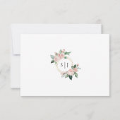 Blush Floral White Wedding Menu RSVP-kaart (Achterkant)
