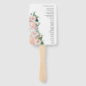 Blush Floral White Wedding Program Fan Handwaaier (Achterkant)