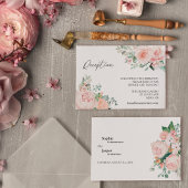 Blush Floral White Wedding Reception Informatiekaartje