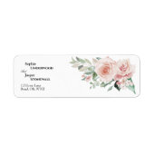 Blush Floral White Wedding Return Address Label (Voorkant)