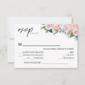 Blush Floral White Wedding Song Request RSVP-kaart RSVP Kaartje (Voorkant)